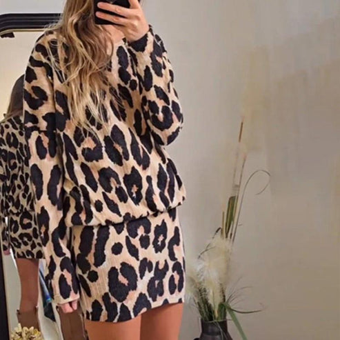 Dames Mini Jurk met Luipaardprint